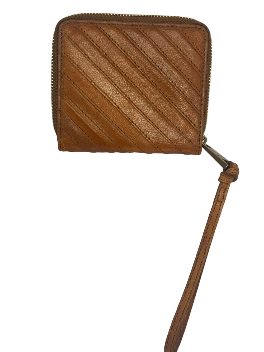 #459 Margot NY Brown Leather Wristlet Wallet